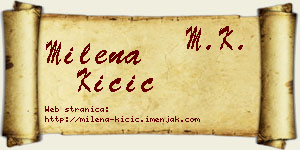Milena Kičić vizit kartica